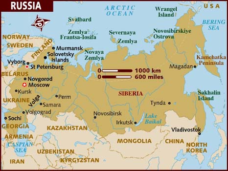 map of russia